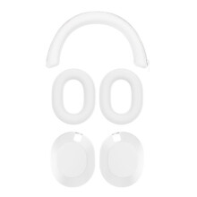 Siliconen Beschermhoes voor WH-1000XM6 Hoofdtelefoon 360 Allround Bescherming Huidvriendelijk Wasbaar Wit