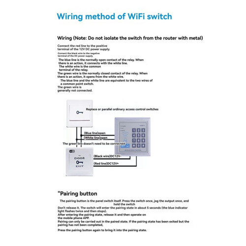 Tuya  Life WiFi Door Exit Button Voice Control Remotely Door-Opening Wireless Release Push  for Door Lock 2