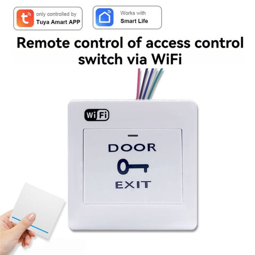 Tuya  Life WiFi Door Exit Button Voice Control Remotely Door-Opening Wireless Release Push  for Door Lock 1