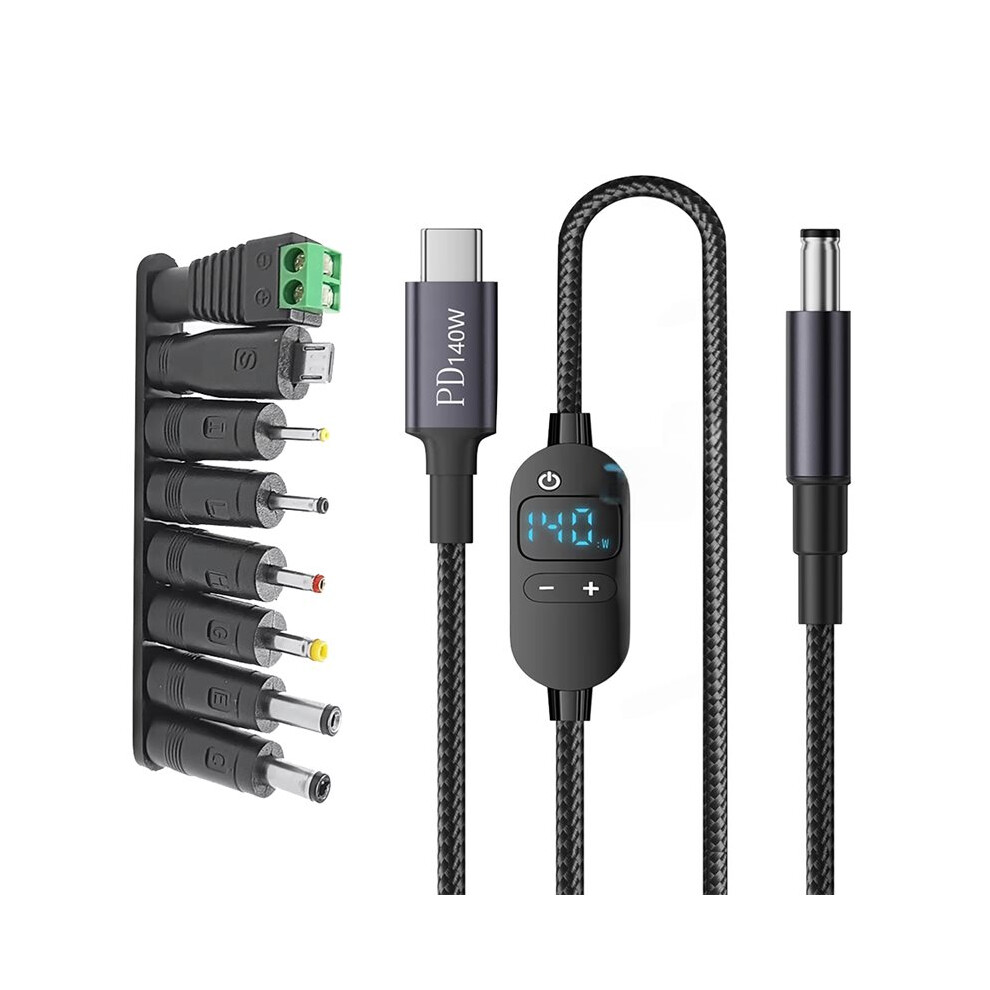 Usb C To Power Boost Cable 140W To 5V 9V 12V 15V 20V 28V Adjustable Voltage Adapter Connector Cord For Laptop Router 6031193717271