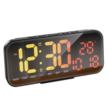 Orologio Digitale A LED con Cambio Colore RGB, Orologio da Tavolo, Orologio da Parete USB, Orologio con Temperatura, Data e Settimana