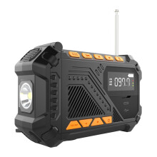 Emergency Hand Crank Radio Portable Weather Radio with SOS Alarm LED Flashlight AM/FM/WB Radio for Outdoor Indoor Black