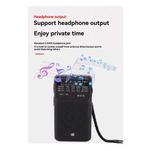 W918 Notfallradio, Tragbares Radio mit FM/AM/SW-Bändern, Kleine Vollband-Taschenlampe, Schwarz