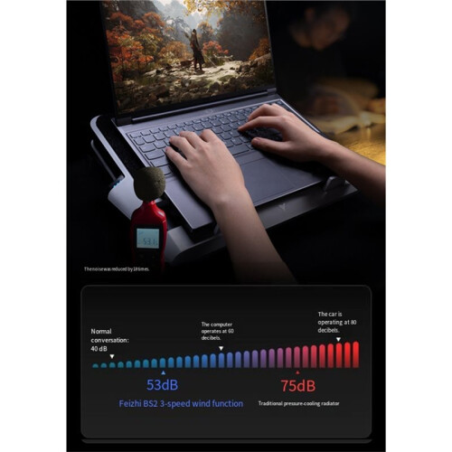 Flydigi BS2 Pro Laptop Cooler Overclocking Pressure Air Triple Noise Reduction Intelligent Variable Frequency Computer Bracket 2