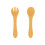Piatto in silicone per bambini con posate, 3 scomparti, Giallo 6