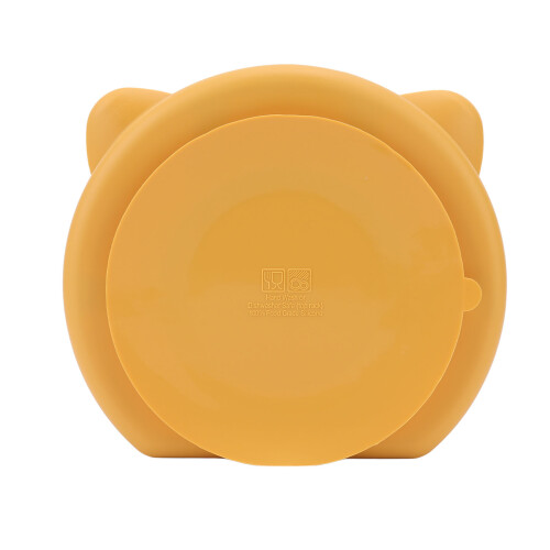 Piatto in silicone per bambini con posate, 3 scomparti, Giallo 2
