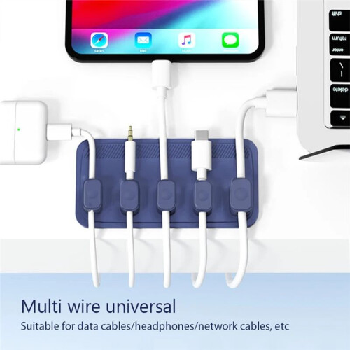 Self-Adhesive Silicone Magnetic Cable Organizer DIY USB Cables Holder Silicone Flexible Desktop Clips for Mouse Wire 2