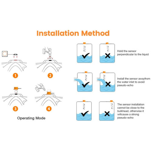 ME201WS Solar Water Level Meter Ultrasonic Level Sensor Solar Panel Powered  Home Device Water Level Gauge 2