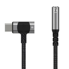 2-in-1-USB-C-auf-3,5-mm-Klinken-Audioadapter, PD-Schnellladekabel, Typ-C-Kopfhöreradapter-Konverter, Silber
