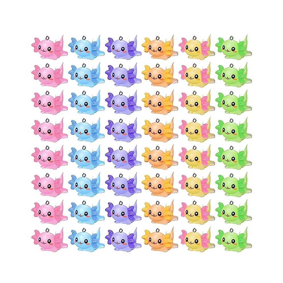 48 PCS Animal Charms Axolotl Resin Charms for Jewelry Making Tiny Resin Animals Resin Figures Miniature Axolotl Ornament