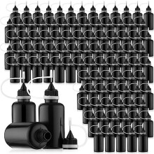 100Pcs 30 Ml/1 Oz Black Needle Tip Glue Bottle Needles Precision Tip Applicator Bottle for Alcohol Ink DIY Acrylic