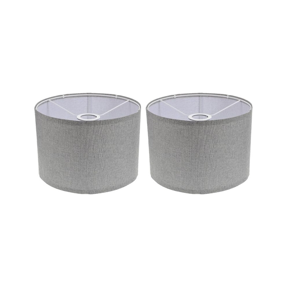 2Pcs Lamp Shades Natural Linen Lampshades High Replacement Fabric Lampshades For Table Lamp Floor Lamp- Grey