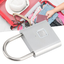 Fingerabdruck-Vorhängeschloss 0,5 s 10 Fingerabdrücke USB 76x46x13mm Silber