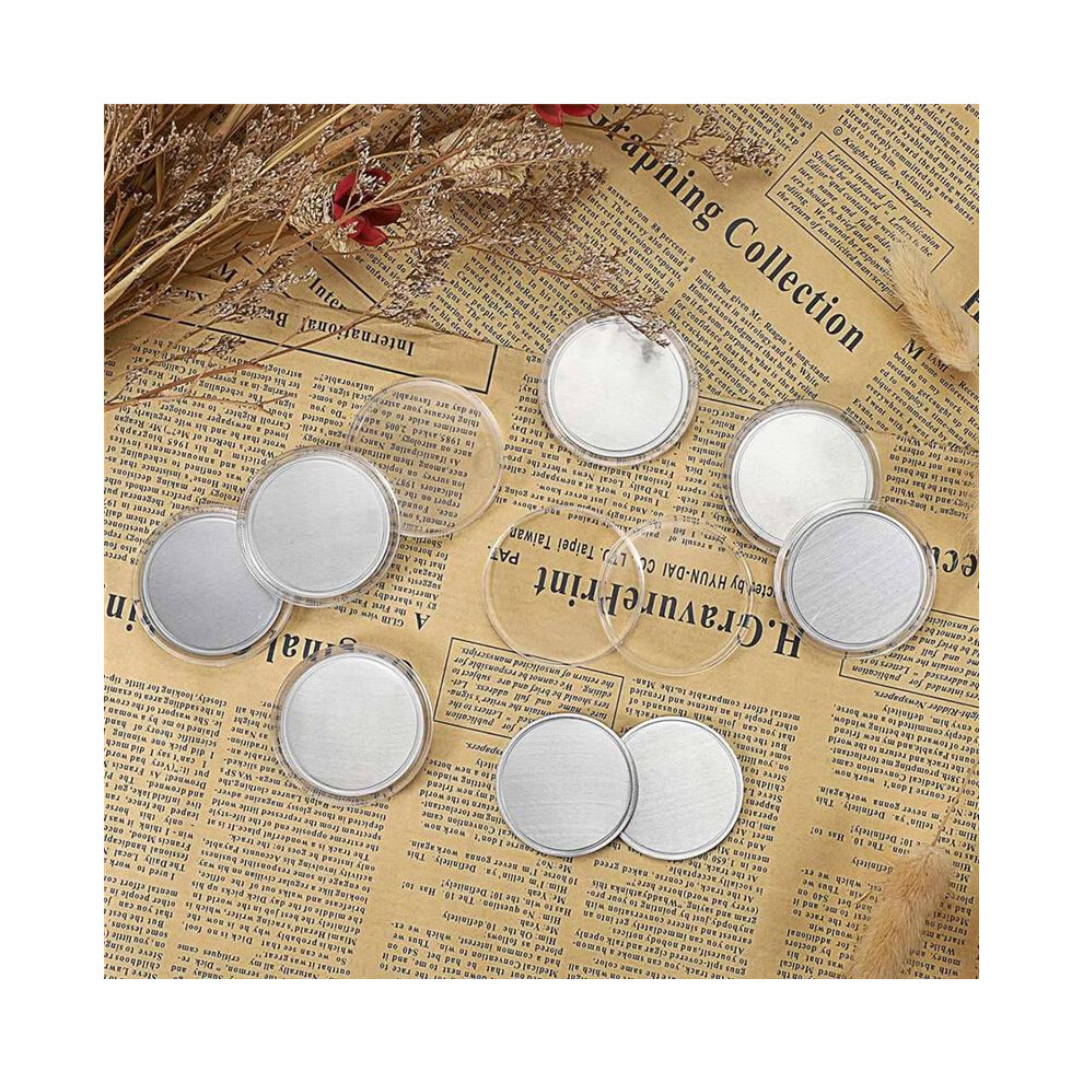 8Pcs Blank Challenge Coins For Laser Engraving, 1.6In Engraving Blank Alloy Coins With Acrylic Protection Box Silver 6031665757835