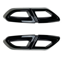 Pour  Magotan  B8 2016-2019 LèVre ArrièRe Pare-Chocs Becquet Voiture Queue Gorge Cadre Tuyau D'éChappement Garniture Noir Brillant