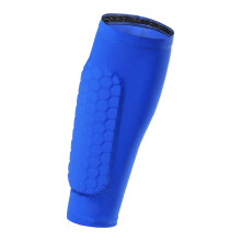 Calf Compression Sleeves For Men And Women, Shin Guard Compatible, Breathable Honeycomb Design, Blue Football Socks Pad