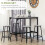 Homcom HOMCOM 5 Piece Bar Table and Stools Set with Metal Frame Grey 4