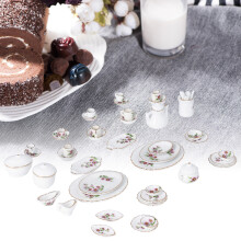 Mini Ceramic Dollhouse Tea Cup Set 12 pcs, 4.6cm, Decorative