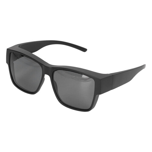 Oversized PC-Sonnenbrille Oversize passt über Brillen UV-Schutz Anti-UVA UVB Schwarz