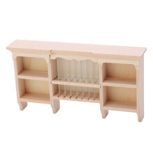 1/12 Miniature Dollhouse Shelf Wall Mount Hand Painted Wooden Storage Cabinet