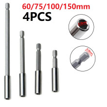 4Pcs Socketadapter Schroefbit verlengstang Snelwisselaar 1/4 inch schroevendraaier Tip Houder voor Elektrische Sleutelaccessoires
