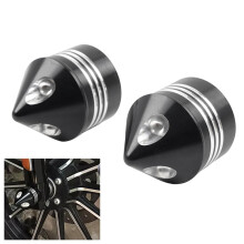 SIKUAI 1 Pair Aluminum Front Axle Nut Covers Spike Axle Blocks XJ41LF7E7Y Black White For Dyna Low Rider FXDL 20042005