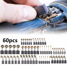 60PCS/SET 10 Größen Graphit-Elektromotor Kohlebürsten Ersatz für Elektrowerkzeugwerkzeuge Werkstattausrüstung Elektrowerkzeuge
