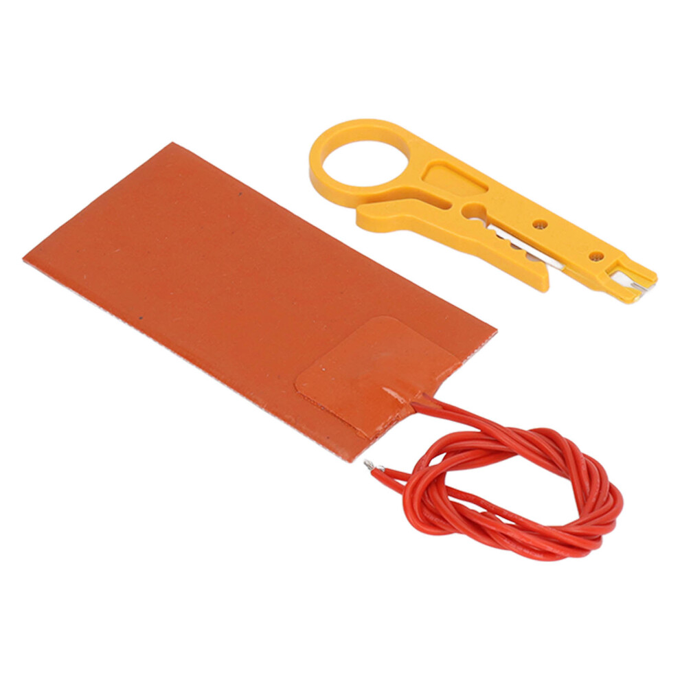 Silicone Rubber Heating Pad 12V 15W 50x100mm Flexible Heat Mat