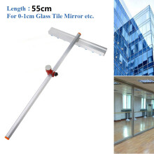 1 Stück 50 cm Aluminiumlegierung T-Typ Glas-Druckwalzenwerkzeuge Selbstölende Hartmetall-Radhandwerkzeuge für 1 cm dickes Glas/Fliesen/Spiegel