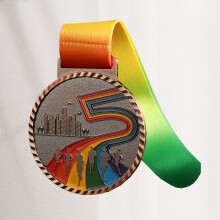 Zinklegierung Sieger-Medaille mit buntem Band für Sport und Veranstaltungen