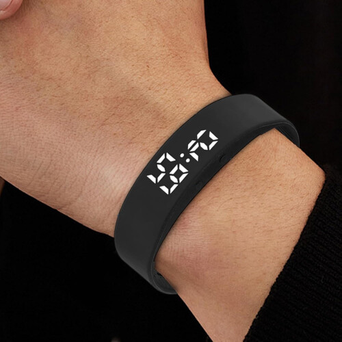 Smart Bracelet for Men  Exercise Tracker with Vibration Alarm, Waterproof, Black 1