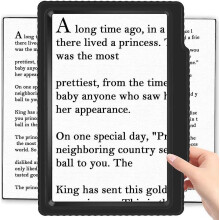 5x Magnifying Glass For Reading, Large Lightweight Handheld Magnifier With Full Page Viewing Area For Small Prints