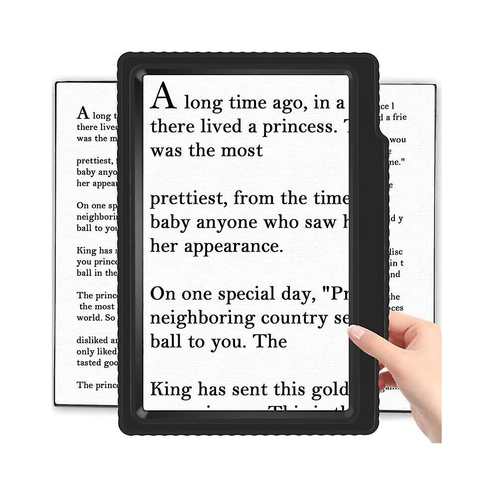 5x Magnifying Glass For Reading, Large Lightweight Handheld Magnifier With Full Page Viewing Area For Small Prints