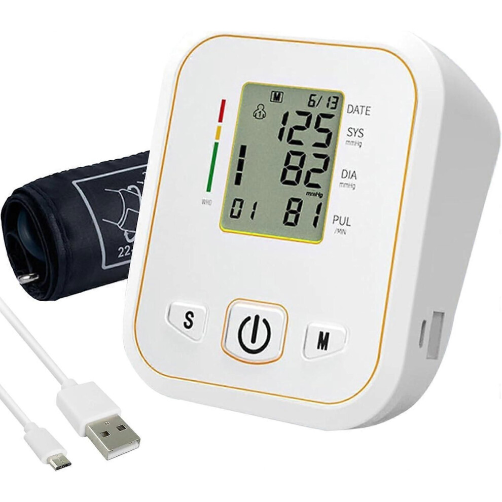 Upper Arm Blood Pressure Monitor with Rechargeable Battery and Voice Transmission, 2 x 99 Memory