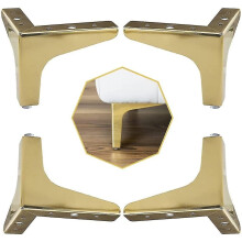 4 Packs Furniture Table Legs Metal Replacement 10cm Gold for Wardrobe Sofa Chair Coffee Table