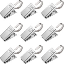 60 Pack Stainless Steel Clips Hooks Curtain Rod Clip Rings Curtain Clips