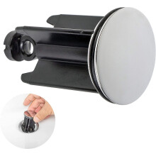 Tappo universale per lavabo da 40 mm, in ottone cromato, con guarnizione in gomma, altezza regolabile, antiruggine e impermeabile.