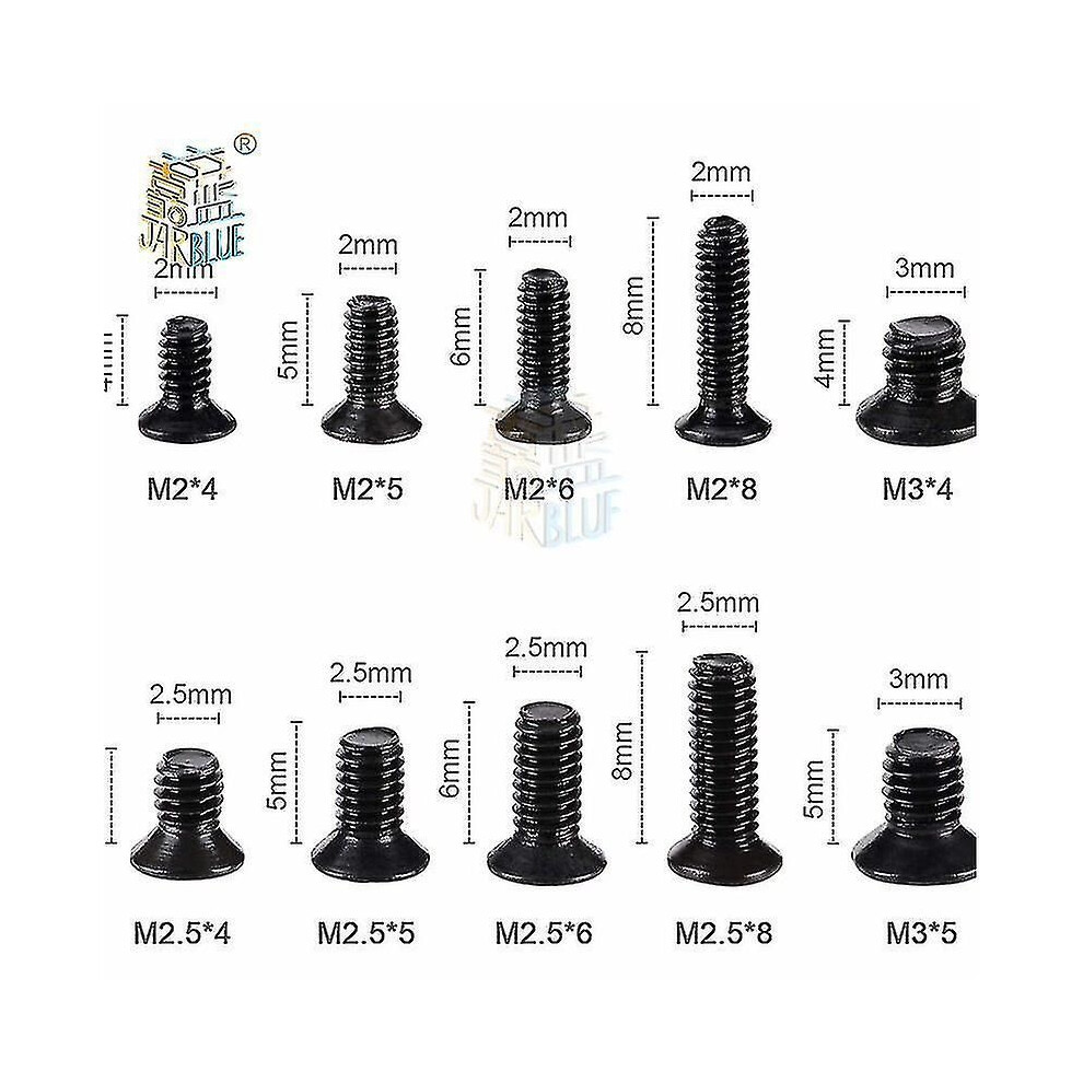 Computer Screw Kit,450 Pieces, M2 M2.5 M3 Km, Flat And Small Phillips Screws 8682164101612