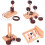4pcs Classic Wooden Rope Puzzle Set Ring Puzzles String Solution Brain Teaser (ruigou) 1