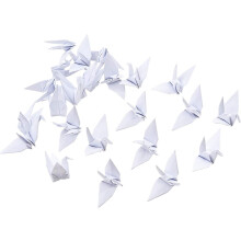 Papierové žeriavy na origami, 100 ks, ručne skladané papierové girlandy na origami, biele, na dekoráciu domácnosti.