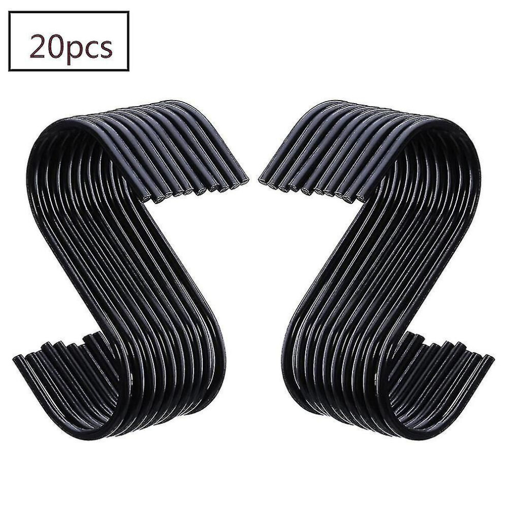 20 Pack Black S Hooks S Hanging Hooks S Shaped Hooks S Hanger Hooks 8767278734991