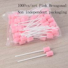 Confezione da 100 spugne orali monouso con stick per la pulizia dei denti