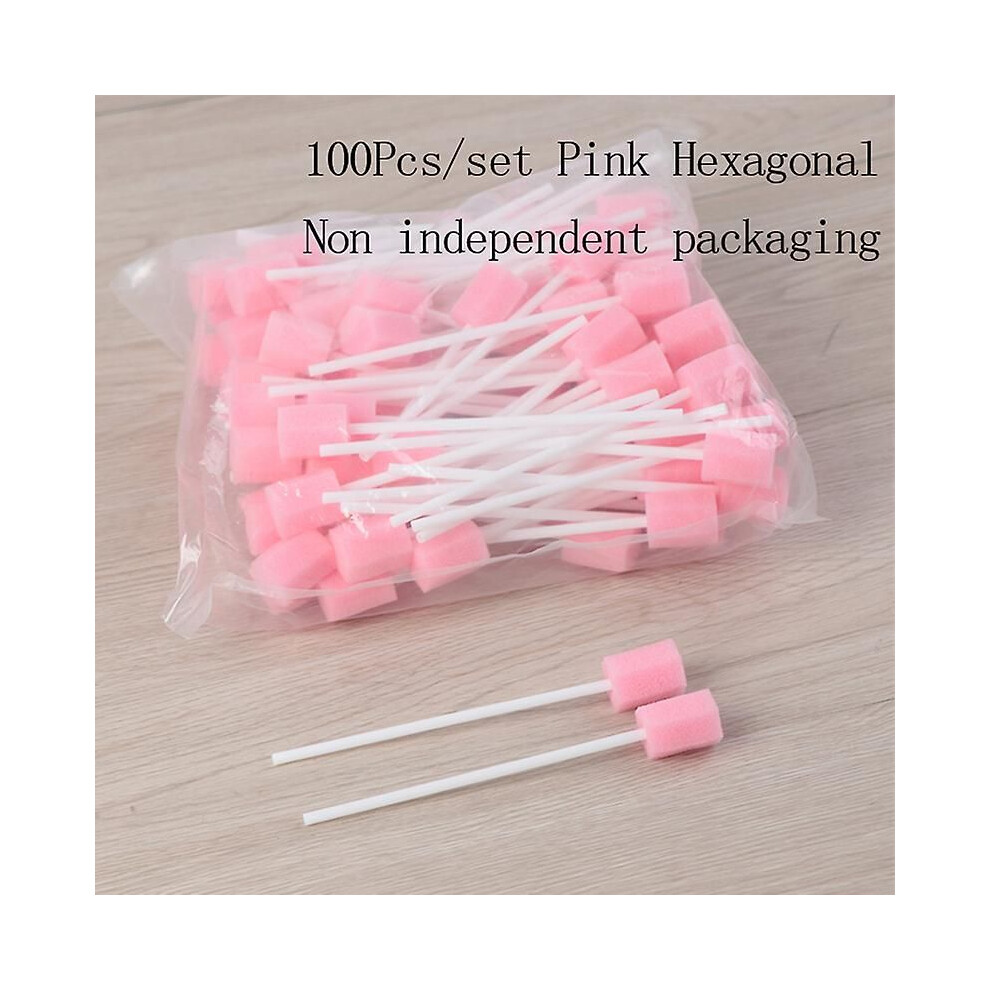 100pcs/pack Disposable Oral Care Sponge Swab Tooth Cleaning Mouth Swabs With Stick
