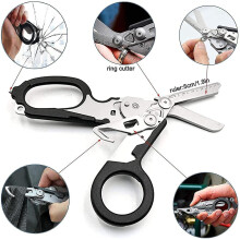 6-in-1 Multifunctional Scissors, Multi-tool for Outdoor Survival and Trauma, Folding Trauma Scissors