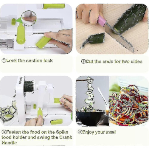 4-blade vegetable spiralizer, foldable vegetable cutter, zucchini and vegetable spaghetti machine (Ghtc) 2