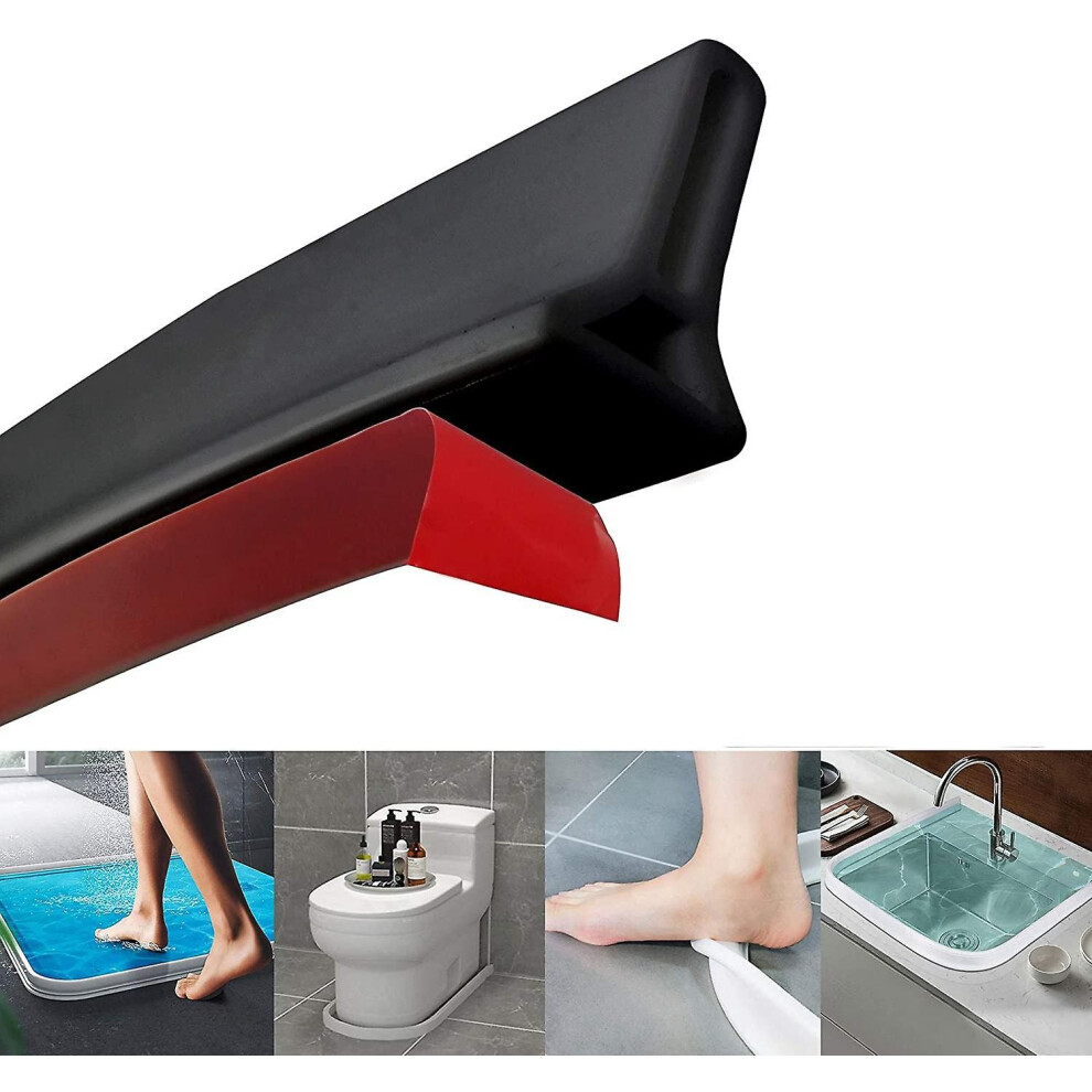 Collapsible Shower Threshold Water Dam Shower Barrier 8182642051199