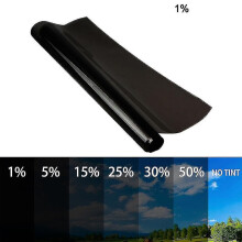 Película tintada para ventanas 1/5/15/30/35% VLT negra, rollo de 50 cm x 6 m, para coche, hogar