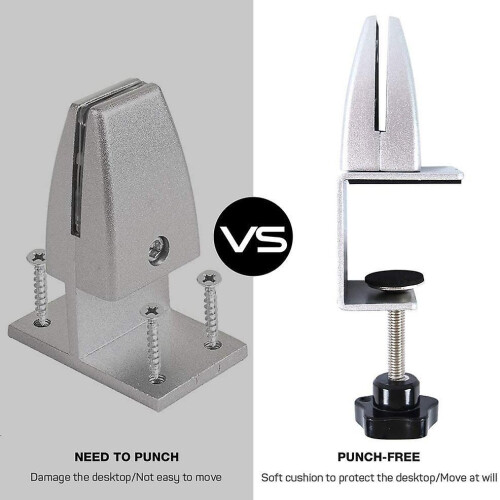 2 desk divider clips, mounting bracket for privacy screen, partition wall 2