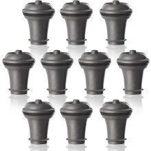 Vacuum stoppers - Pack of 10 - Grey - for wine bottles - Keep wine fresh for up to a week thanks to their airtight seal