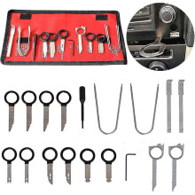 Kit universal de herramientas de extracción de molduras de radio y DVD para coche (20 piezas) con llaves universales